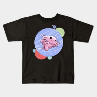 Pastel Goth Axolotl Astronaut Kawaii Kids T-Shirt